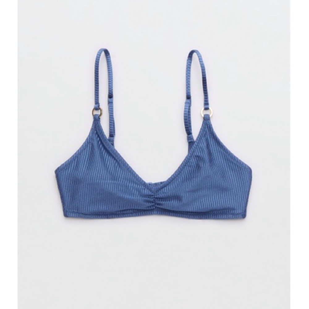 Aerie Beach Babe Shine Rib Voop Bikini Top XL